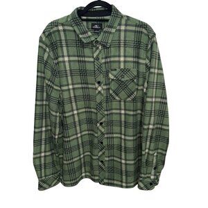 O'Neill Men's Green / Black Superfleece Flannel Shirt Sz M NWT